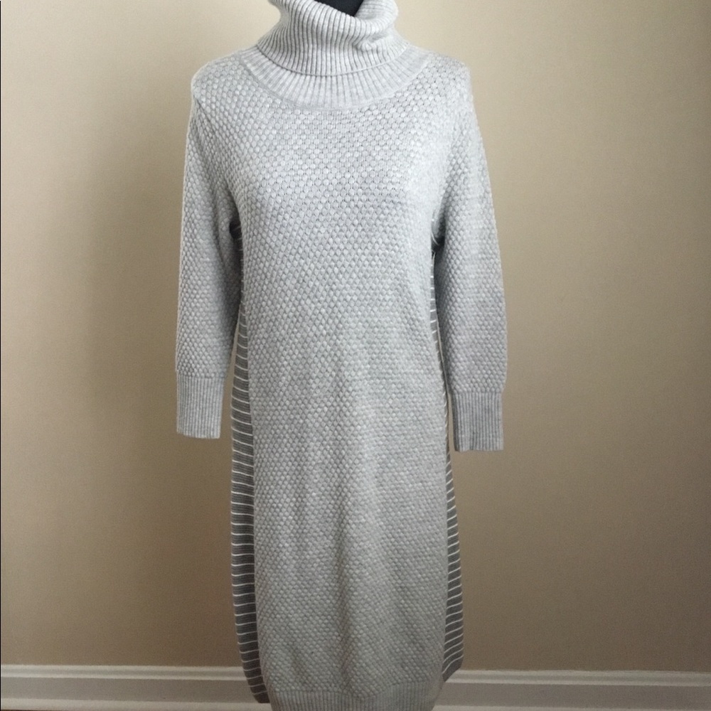 Athleta Gray Funnelneck Sweater Dress